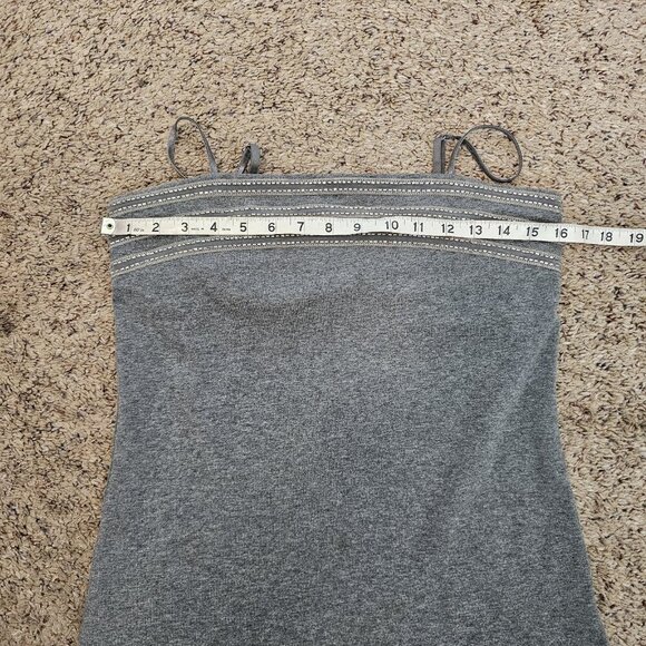 Y2K 90's Express Beaded Gray Built in Bra Cami Spaghetti Strap Fitted Tank S - Picture 11 of 12